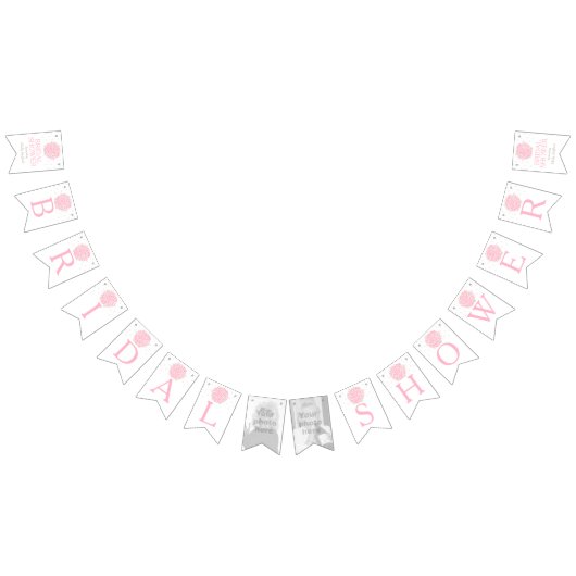 Rosa posy Brautparty Foto bunte Fahnen Wimpelkette (Alle)