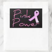 Rosa Power Brustkrebs-Aufkleber Rechteckiger Aufkleber (Tasche)