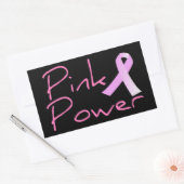 Rosa Power Brustkrebs-Aufkleber Rechteckiger Aufkleber (Umschlag)