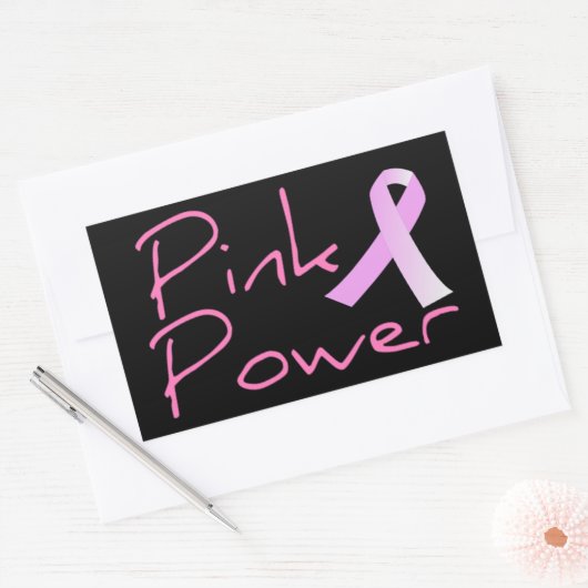 Rosa Power Brustkrebs-Aufkleber Rechteckiger Aufkleber (Umschlag)