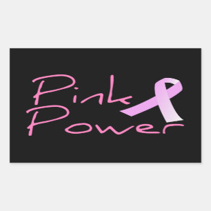 Rosa Power Brustkrebs-Aufkleber Rechteckiger Aufkleber