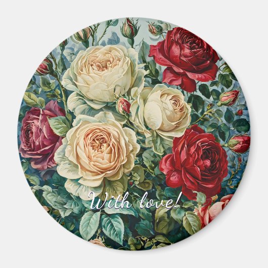 Rosa Pracht. Blumenstrauß aus Rose. Magnet (Vorne)