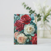 Rosa Pracht. Blumenstrauß aus Rose. Postkarte (Stehend Vorderseite)