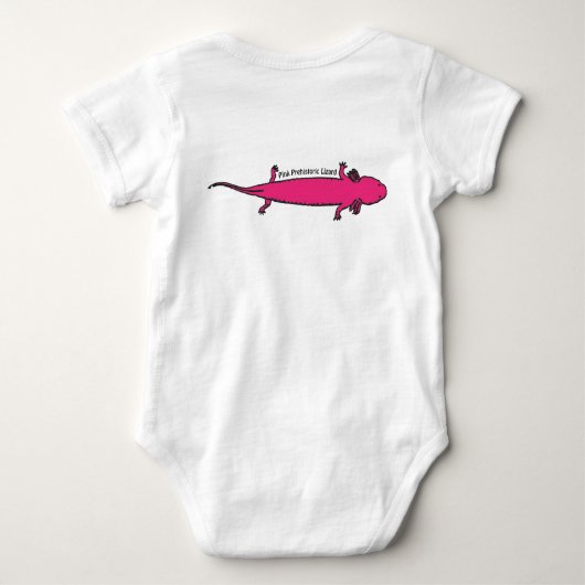 rosa prähistorische Eidechse Baby Strampler (Rückseite)