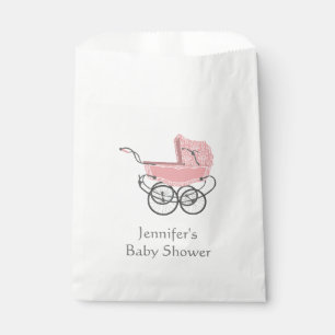 Rosa Pram-Babyparty-Bevorzugungs-Tasche Geschenktütchen