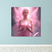 Rosa - Premium Wrapped Canvas (Glanz) Leinwanddruck (Insitu (Holzboden))