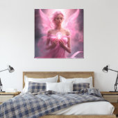 Rosa - Premium Wrapped Canvas (Glanz) Leinwanddruck (Insitu (Schlafzimmer))