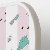 Rosa Preppy Monogram Print Pickleball Schläger (Linke Seite)