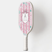 Rosa Preppy Monogram Print Pickleball Schläger (Links)