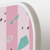 Rosa Preppy Monogram Print Pickleball Schläger (Linke Seite)