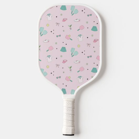 Rosa Preppy Monogram Print Pickleball Schläger (Rückseite)