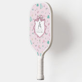 Rosa Preppy Monogram Print Pickleball Schläger (Links)