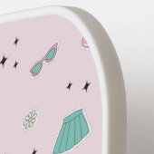 Rosa Preppy Monogram Print Pickleball Schläger (Linke Seite)