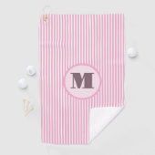 Rosa Preppy Strip personalisierte Monogramm Damen Golfhandtuch (Insitu)