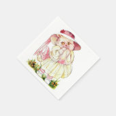 Rosa Priceilla CAt Serviette (Ecke)