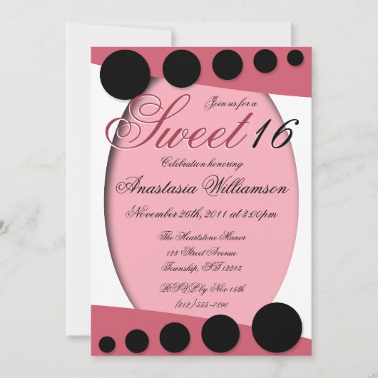 Rosa Pride 16 . Geburtstag Einladung zum Geburtsta (Vorderseite)