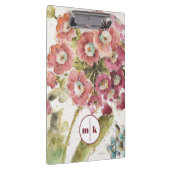 Rosa Primel des Monogramm-| Klemmbrett (Rechts)