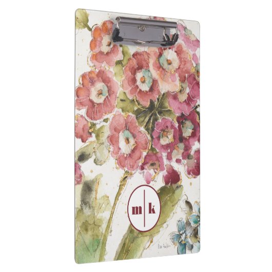 Rosa Primel des Monogramm-| Klemmbrett (Rechts)