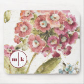 Rosa Primel des Monogramm-| Mousepad (Vorne)