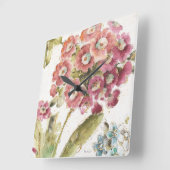 Rosa Primel Quadratische Wanduhr (Winkel)