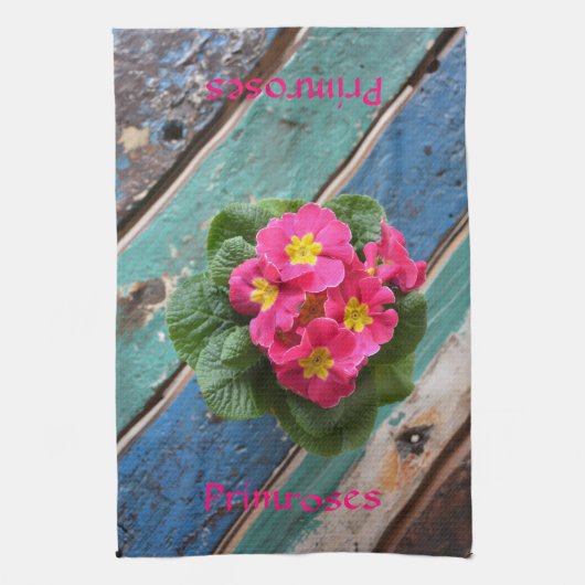 Rosa Primrosen Bright farbig Rustikale Blüte Geschirrtuch (Vertikal)