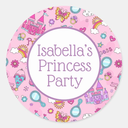 Rosa Princess-Aufkleber, glänzend, klein, 1½ Zoll Runder Aufkleber (Vorderseite)
