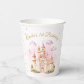 Rosa Princess Burg Geburtstagsfeiern Pappbecher (Rückseite)