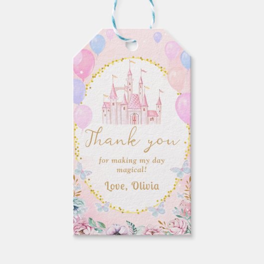 Rosa Princess Burg Girl del Malcantone Geschenkanhänger (Vorderseite)