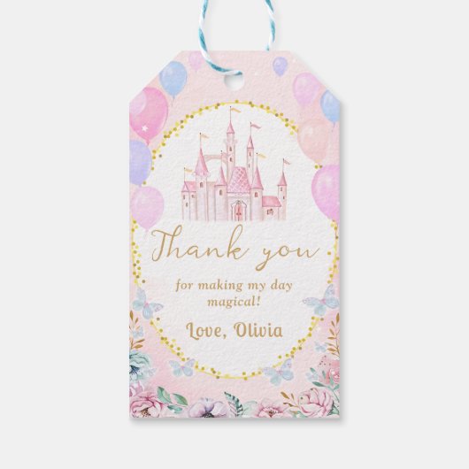 Rosa Princess Burg Girl del Malcantone Geschenkanhänger (Rückseite)