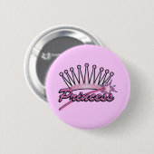 Rosa Princess Crown Button (Vorne & Hinten)