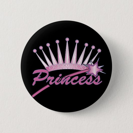 Rosa Princess Crown Button (Vorderseite)