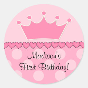 Rosa Princess Crown Happy Birthday Sticker