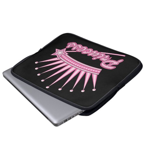 Rosa Princess Crown Laptopschutzhülle (Vorne Knopf)