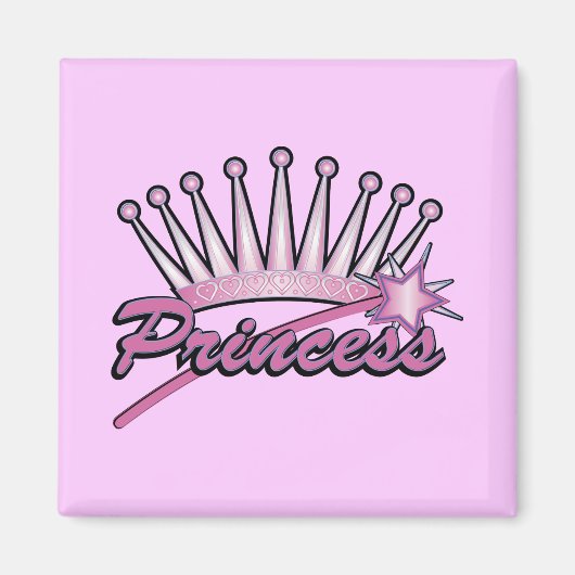 Rosa Princess Crown Magnet (Vorne)