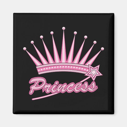 Rosa Princess Crown Magnet (Vorne)