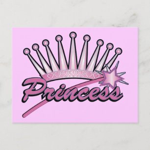 Rosa Princess Crown Postkarte