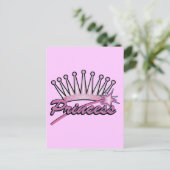 Rosa Princess Crown Postkarte (Stehend Vorderseite)