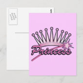 Rosa Princess Crown Postkarte (Vorne/Hinten)