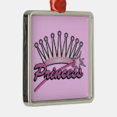 Rosa Princess Crown Silbernes Ornament (Rechts)