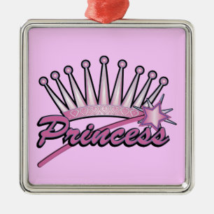 Rosa Princess Crown Silbernes Ornament