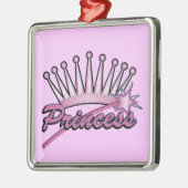 Rosa Princess Crown Silbernes Ornament (Links)