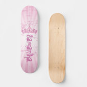 Rosa Princess Crown Tiara Mini Skateboard (Vorderseite)