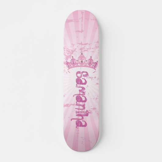 Rosa Princess Crown Tiara Mini Skateboard (Vorne)