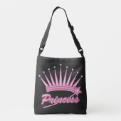 Rosa Princess Crown Tragetaschen Mit Langen Trägern (Rückseite)