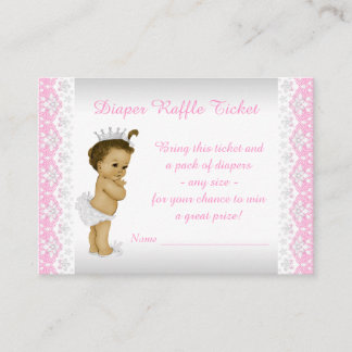Rosa Princess Diaper Raffel Ticket Begleitkarte
