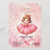 Rosa Princess Girl Birthday Einladung (Vorne/Hinten)