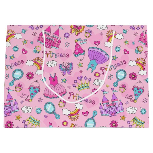 Rosa Princess große Geschenktasche Geschenktüte (Vorderseite)
