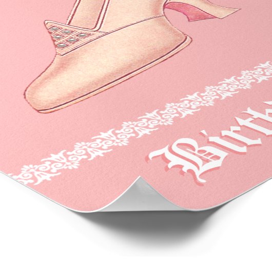 Rosa Princess Slipper Poster (Ecke)