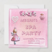 Rosa Prinzessin 12. Geburtstag Wellness-Center Par Einladung (Vorderseite)