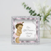 Rosa Prinzessin 1. Geburtstag Party Einladung (Stehend Vorderseite)